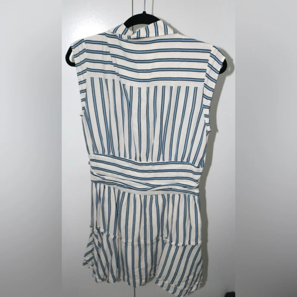 Derek Lam 10 Crosby Striped Tie Waist Shirt Dress Size 8 - Picture 2 of 10